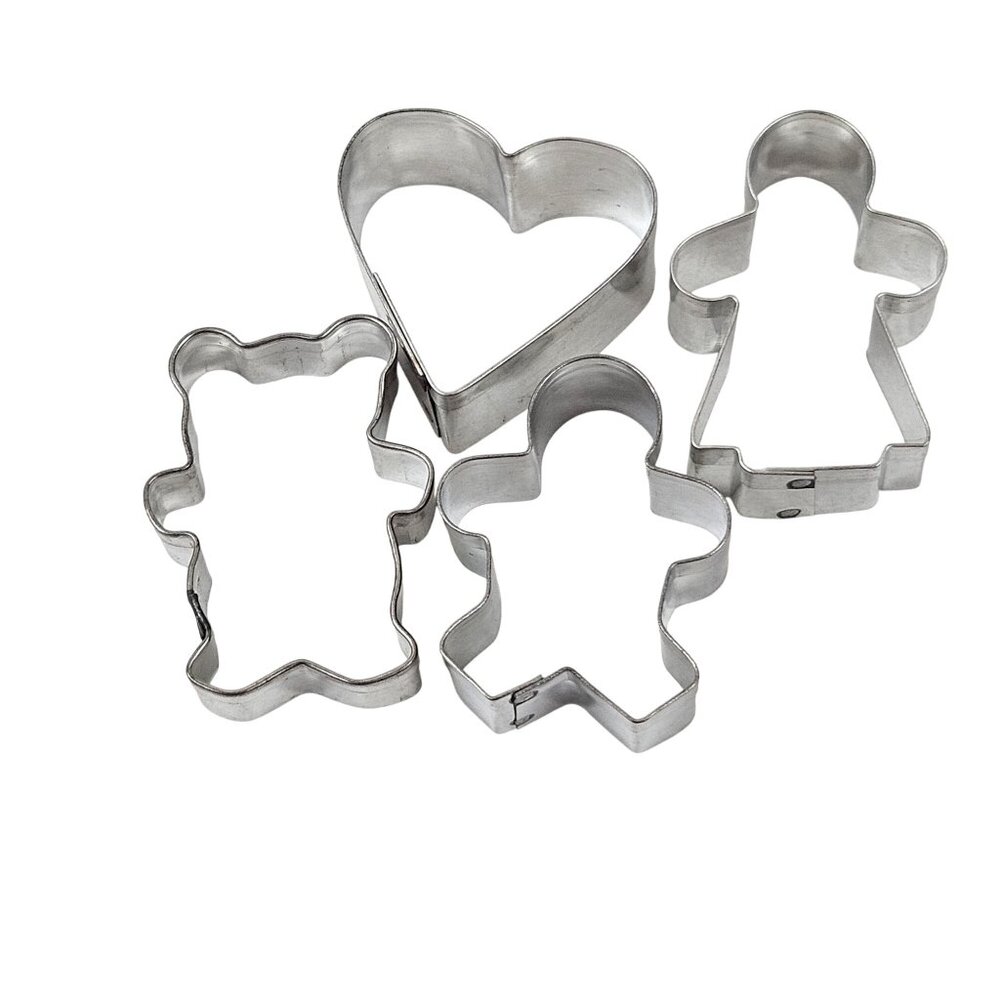Vintage Mini Cookie Cutters Metal Heart Apple Horse Angel Gingerbread Man Woman - Picture 11 of 12